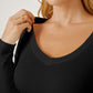 BasicStyle Round Neck Long Sleeve Cropped T-Shirt