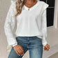 Textured V-Neck Long Sleeve Top