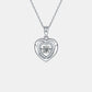 Moissanite 925 Sterling Silver Heart Necklace