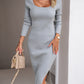 Penelope Rib-Knit Slit Sweater Dress