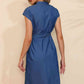 Royal Blue Button Down Belted Denim Dress