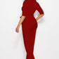 Mock Neck Tie-Waist Half Sleeve Jumpsuit