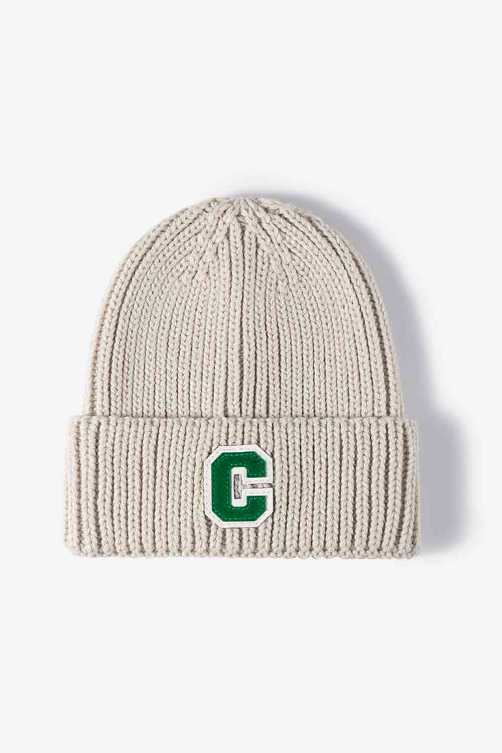 CHIC HATZ Letter C Patch Cuffed Beanie