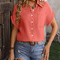 Textured Pocketed Button Up Shirt