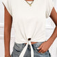 Full Size Tied Round Neck Crop Tee