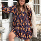 Women's Cressida Plus Size Floral V-Neck Balloon Sleeve Dress