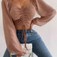 Drawstring Sweetheart Neck Cropped Top