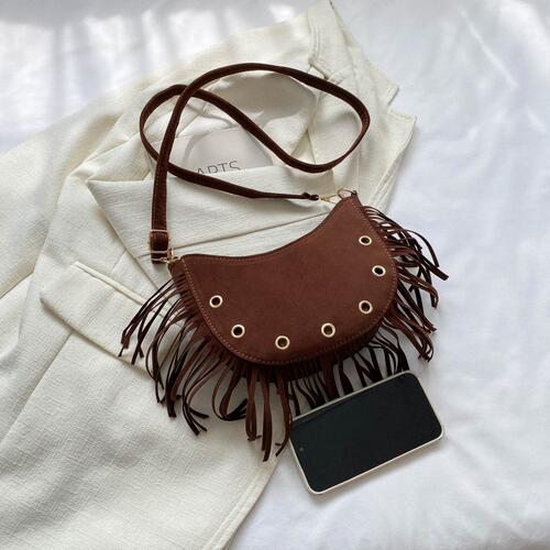 High-end Designer Fringe Detail Crossbody Bag