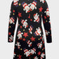 Plus Size Christmas Santa Printed Round Neck Dress