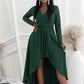 Full Size Lace High-Low V-Neck Dress