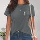 Cross Graphic Round Neck T-Shirt