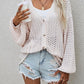 Openwork Button Front Cardigan