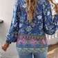 Aurora Lea Bohemian Tie Neck Lantern Sleeve Blouse