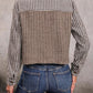 Camel Brown Collared Neck Button Front Pocketed Jacket
