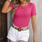 Round Neck Short Sleeve Knit Top