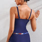 Women's Full Size US Flag Drawstring Detail Two-Piece Swimsuit