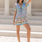 Tied Printed Short Sleeve Romper