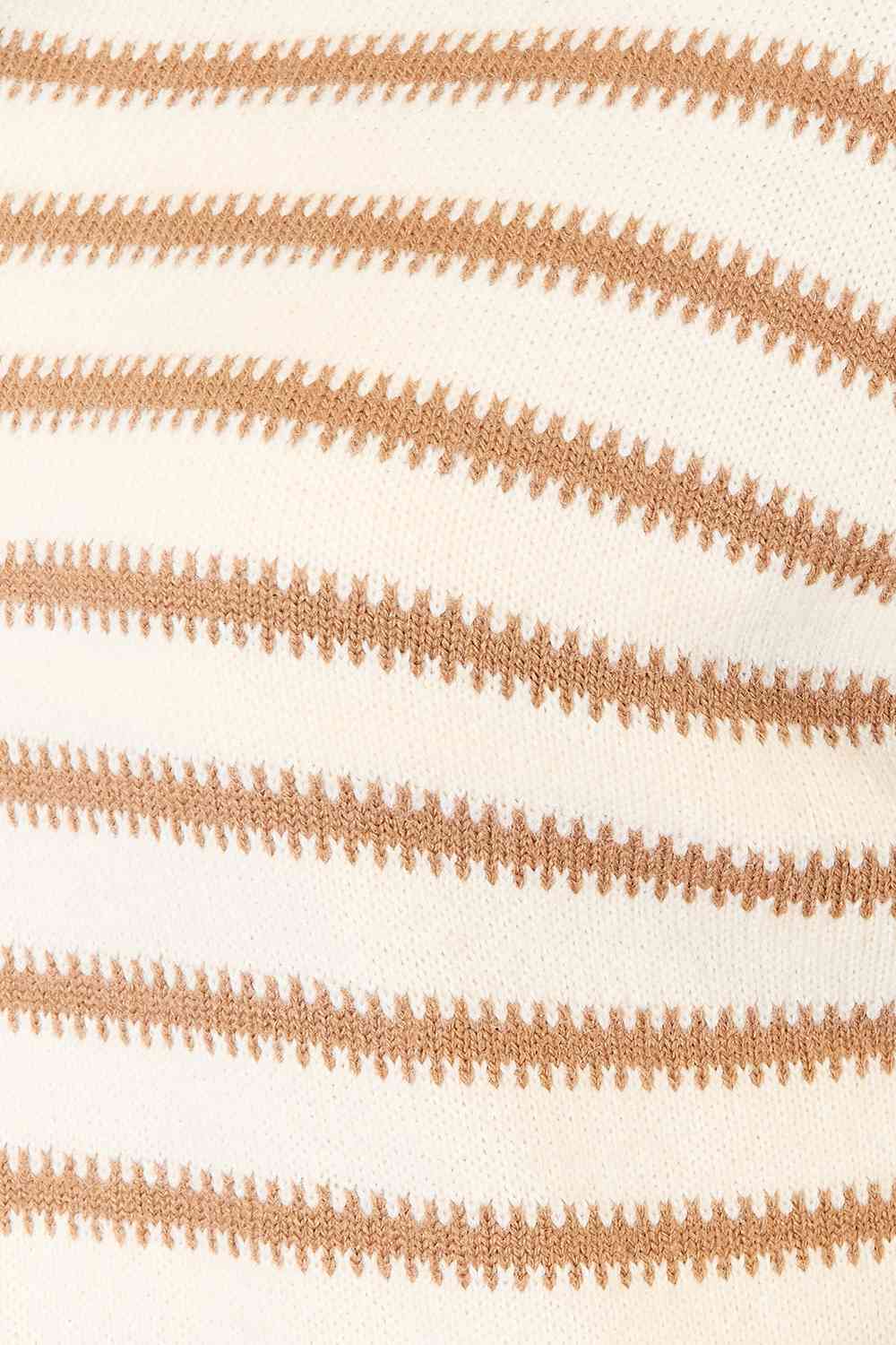 Double Take Striped Boat Neck Sweater *