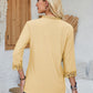 Lace Detail V-Neck Three-Quarter Sleeve Blouse