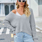 KnittedEmporium V-Neck Long Sleeve Sweater