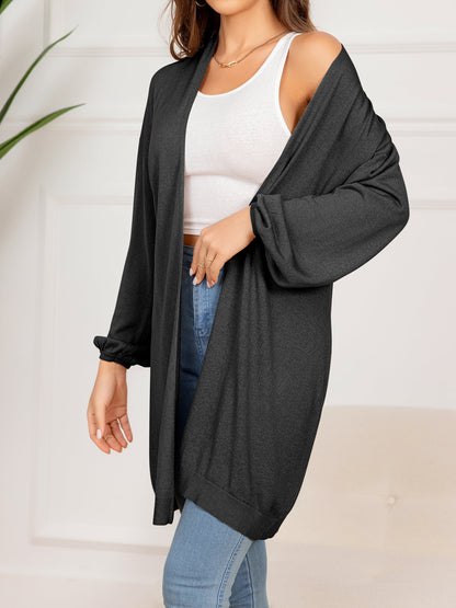 SavannahTree Dropped Shoulder Open Front Longline Cardigan