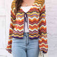 Striped Openwork Tied Cardigan