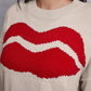 Lip Fringe Round Neck Sweater