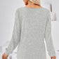 Ribbed Square Neck Long Sleeve T-Shirt