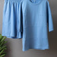 Round Neck Long Sleeve Top and Shorts Set