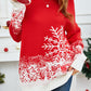 Christmas Themed Off-Shoulder Long Sleeve Sweater