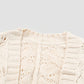 Plus Size Open Front Cream Colored Long Sleeve Cardigan