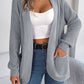 SocialBee Open Front Long Sleeve Cardigan with Pockets