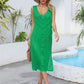 Openwork Slit V-Neck Sleeveless Cover Up