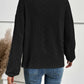 Full Size Half Button Long Sleeve Top