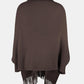 BeautifulMe Fringe Open Front Long Sleeve Poncho