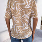 SoBeautiful Printed Lapel Collar Shirt