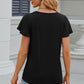 V-Neck Flutter Sleeve T-Shirt