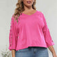 3/4 Sleeve Cutout Detail Top