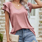 Layered Flutter Sleeve V-Neck Top