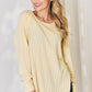 Basic Bae Full Size Ribbed Round Neck Slit T-Shirt