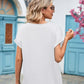 Full Size V-Neck Cuffed Blouse