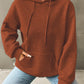 Full Size Textured Drawstring Drop Shoulder Hoodie