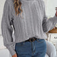 Cable-Knit Turtleneck Dropped Shoulder Sweater
