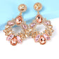 Zinc Alloy Frame Glass Stone Dangle Earrings