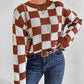 Checkered Round Neck Sweater