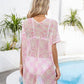 Openwork V-Neck Short Sleeve Cover Up