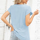 Eyelet Notched Petal Sleeve Blouse