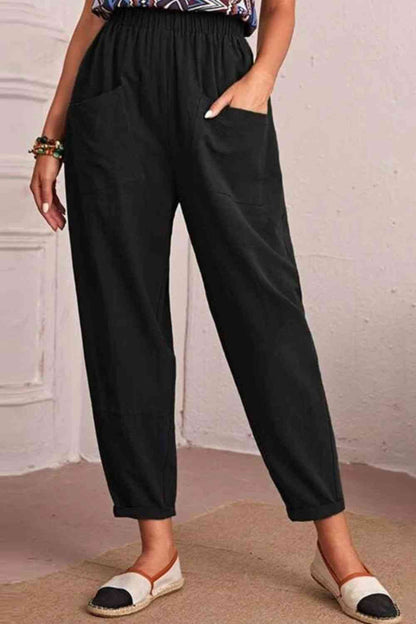 SeaKnickers Elastic Waist Pocket Tapered Pants