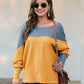 Boat Neck Long Sleeve Sweatshirt