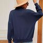 Full Size Half-Zip Dropped Shoulder Sweatshirt